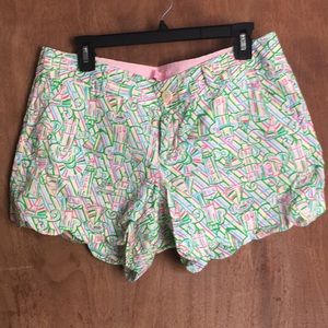 Lily Pulitzer Scalloped Shorts. Like new